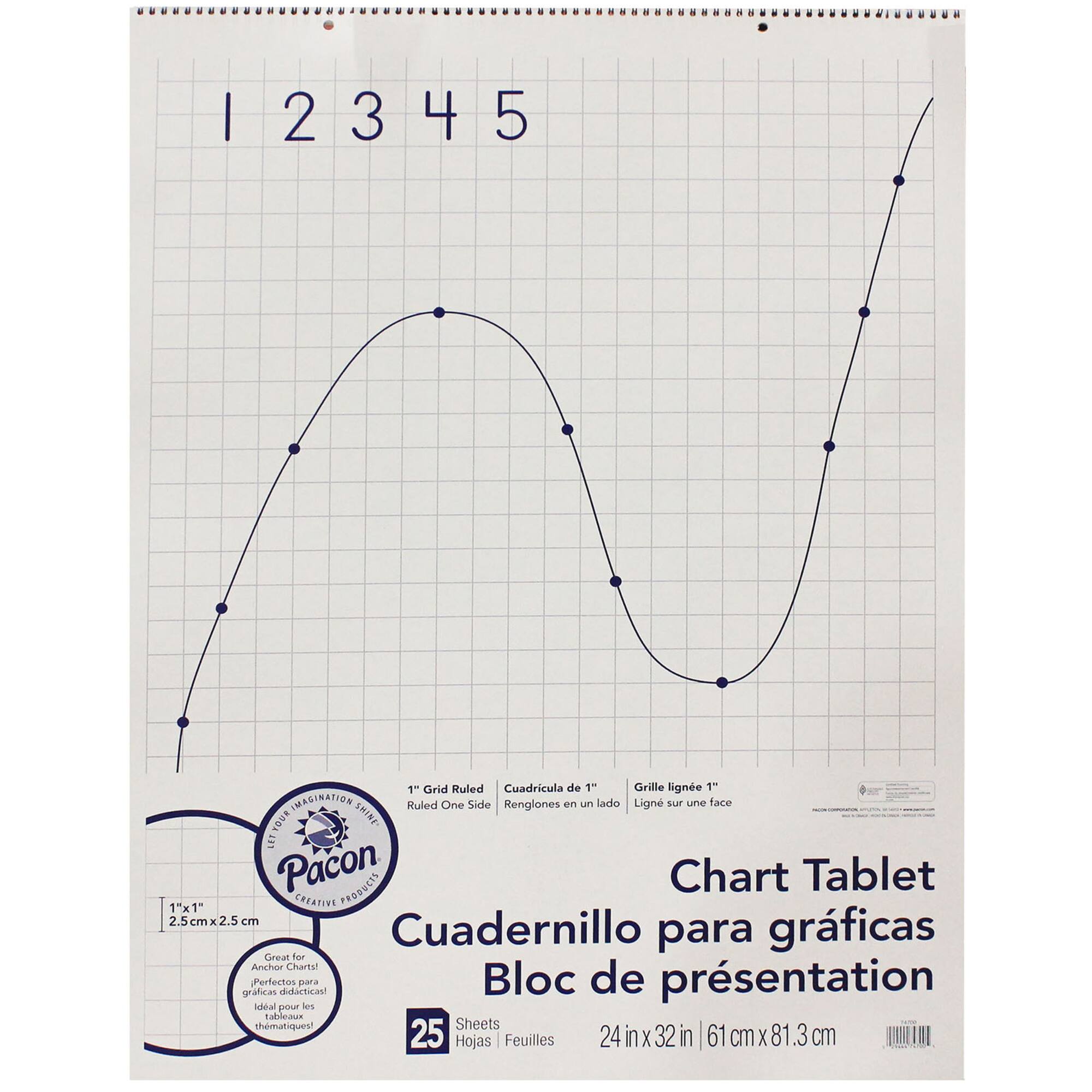 Pacon® 24" x 32" Grid Ruled Chart Tablets, 2 Packs of 25
